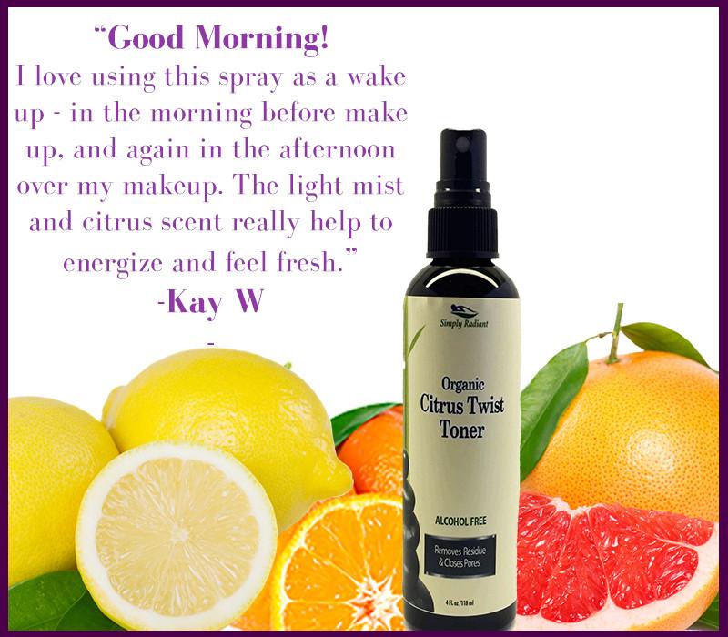 Organic Citrus Twist Facial Toner Mist w/Aloe Vera Skincare
