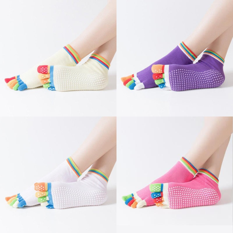 【Happytree】 Yoga Socks Women's Non-Slip Fingerless Five